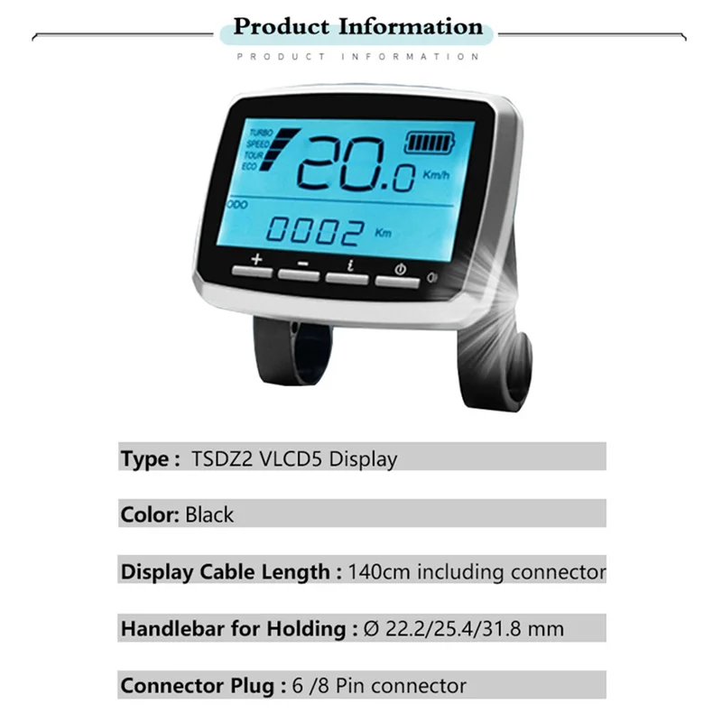 Электрический велосипед VLCD5 8-контактный дисплей с разъемом USB для TSDZ2 аксессуары