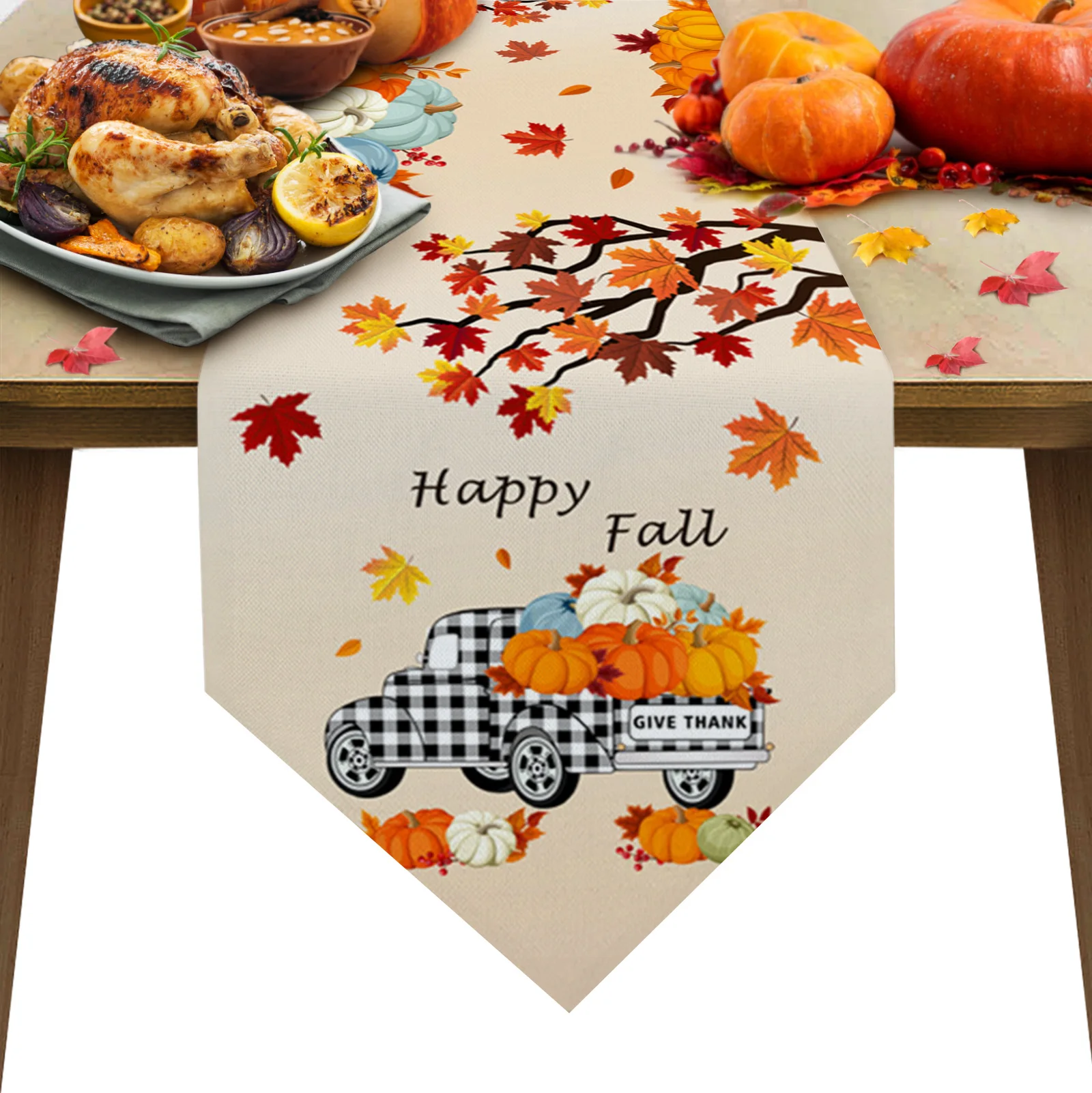 

Настольная дорожка на День Благодарения, осень, тыква, кленовый лист, праздничный кухонный обеденный стол, Декор, осень для улицы, домашний д...