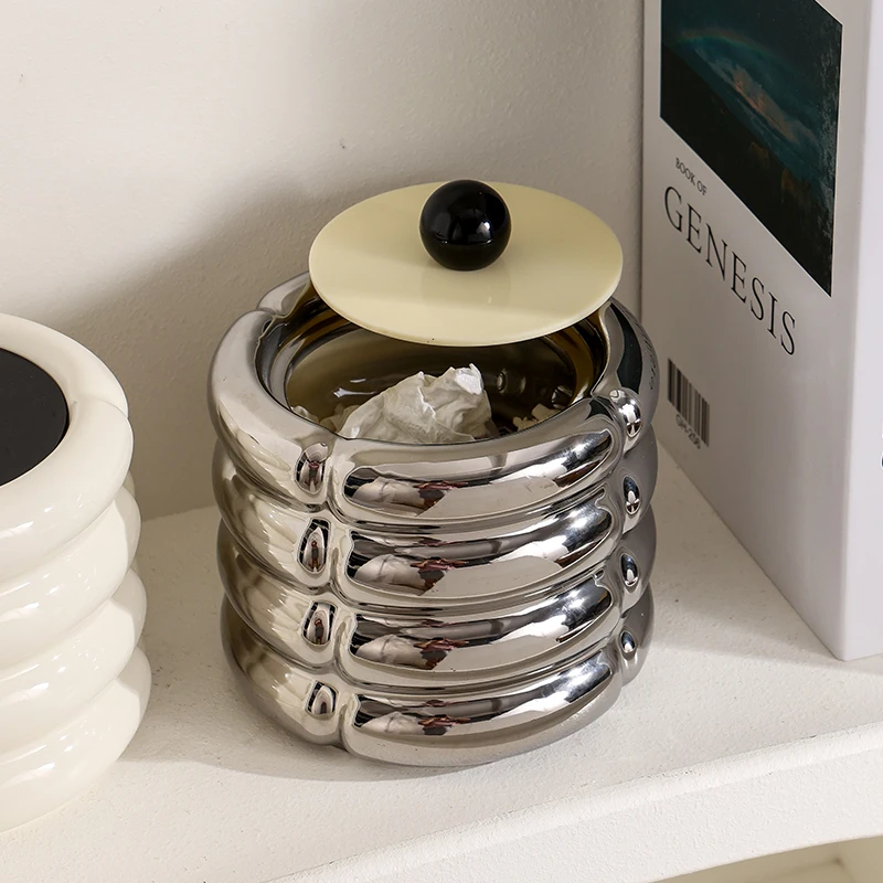 Мини-милая настольная мусорная корзина с крышкой для спальни прикроватный стол