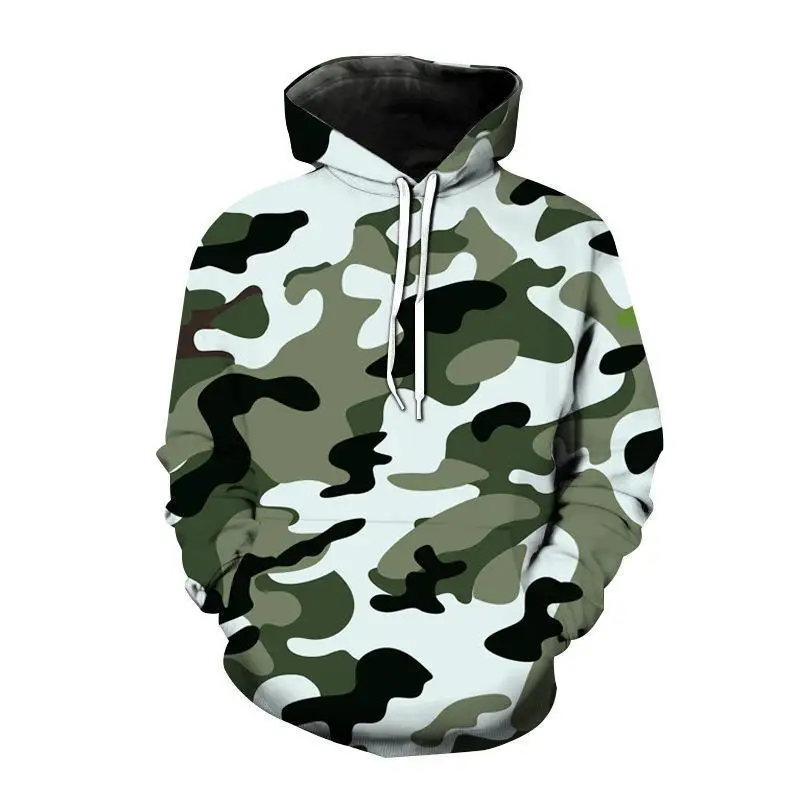 

2022 New Hooded Color Camouflage Suit 3D Digital Printing Men's Sweater