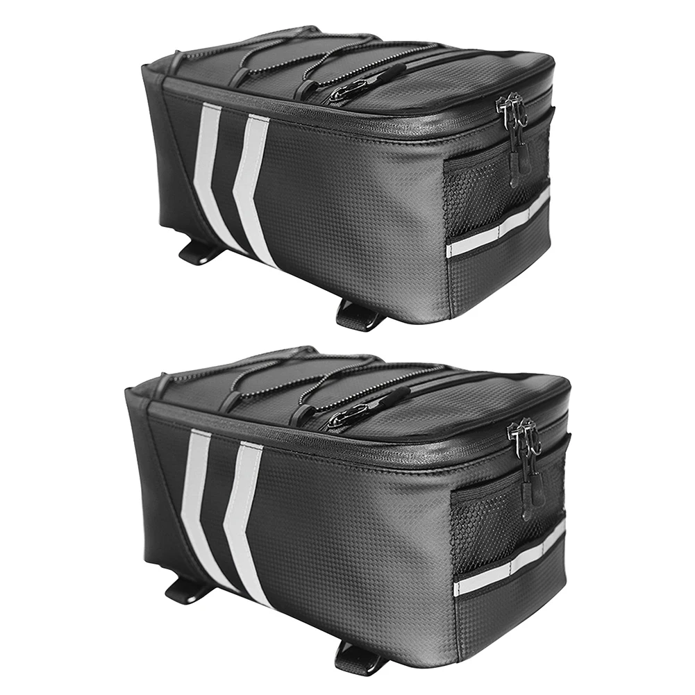 

Electric Bike Backseat Carrier Bag PU Leather Waterproof Scooter Bicycle Rear Seat Rack Storage Bags Tools Outdoor Cycling Acc