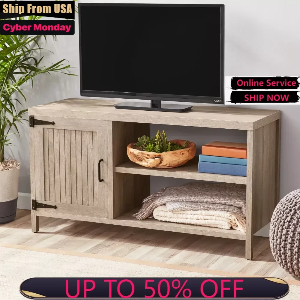 

Farmhouse TV Stand for TVs up to 50", Rustic Gray