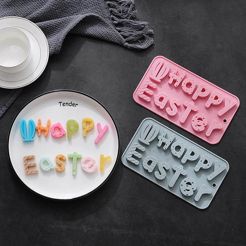 

Happy Easter Letter Silicone Chocolate Mold Cake Decor DIY Clay Epoxy Mold Reusable Silicone Mold Silicone Resin Mold