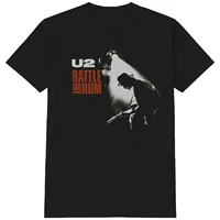 u2 rattle hum album cover band logo black short sleeve t shirt adult xl tee