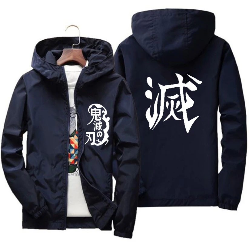 

2022 Devil Killer Jacket Kimetsu No Yaiba Streetwear Print Male/Female Casual full cartoon anime