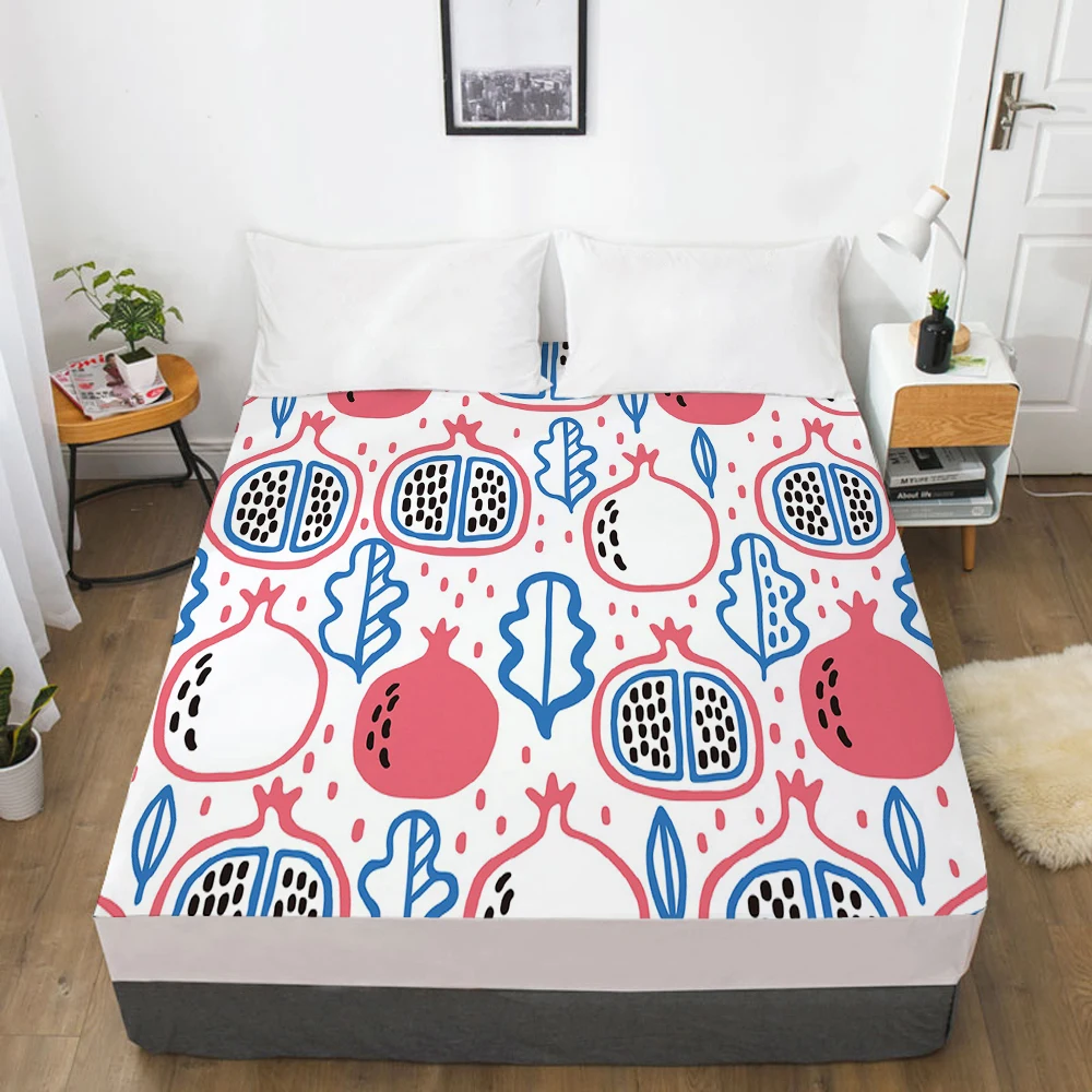 

Cartoon Elastic fitted sheet bed sheet With An Elastic Band Mattress Cover Customizable size lovely Bed cover for kids fruit