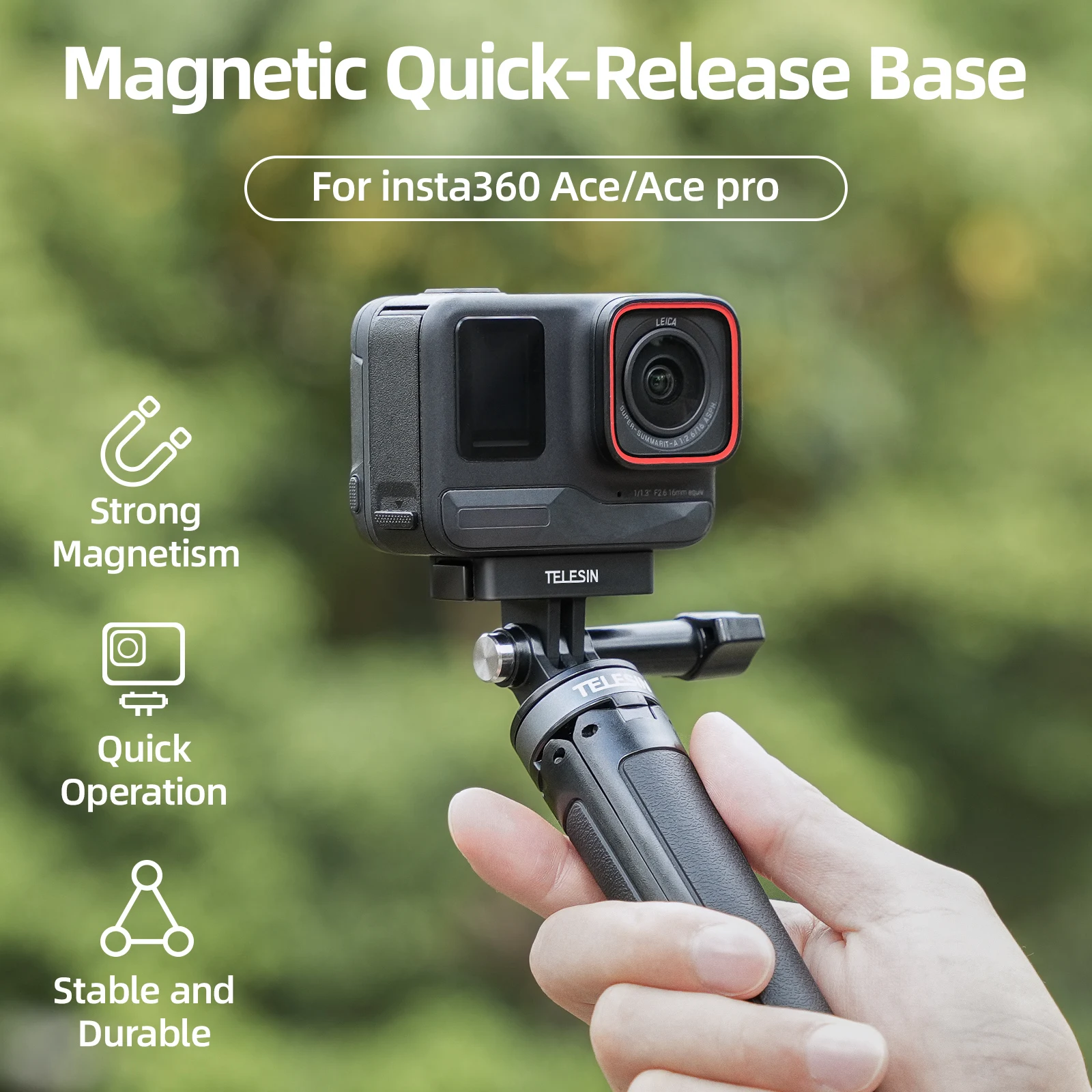 Магнитный адаптер TELESIN с двумя когтями аксессуары для экшн-камеры Insta360 Ace Pro 2 Insta 360