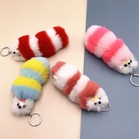 10pcslot girls fashion keychain plush cute fox with tassel colorful key ring women bag pendant decorations