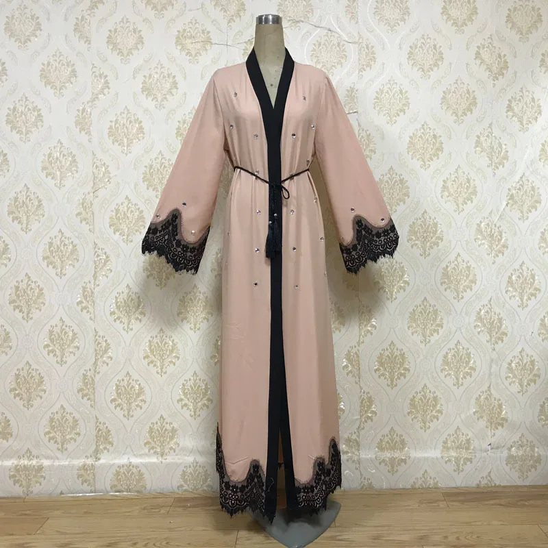 

Muslim Dress Women Muslim Fashion European Clothing Spring and Summer Hijab Long Dresses Women with Sashes Islam Abaya African