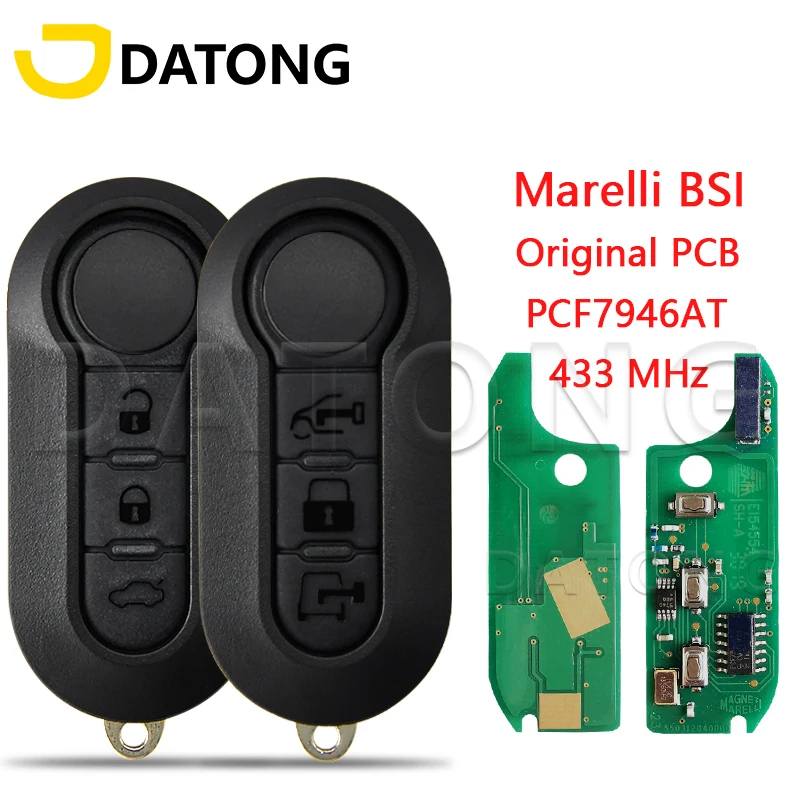 

Datong World Remote Control Car Key For Fiat Ducato 500L Peugeot Boxer Citroen Jumper Original Marelli BSI PCB PCF7946AT 433MHz