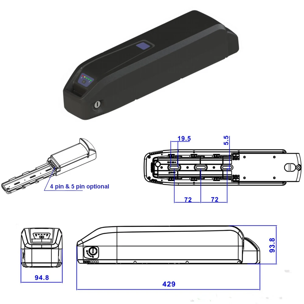 Съемная литиевая батарея 48 В 12 8 Ач 17 5 20 аккумулятор для электрического