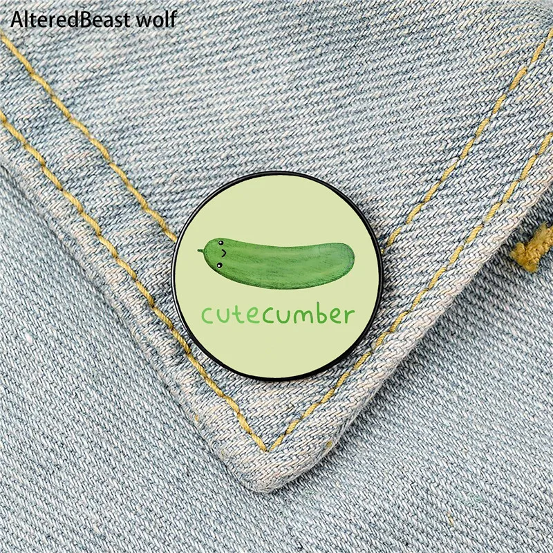 

Cutecumber pattern Printed Pin Custom Funny Brooches Shirt Lapel Bag Cute Badge Cartoon enamel pins for Lover Girl Friends