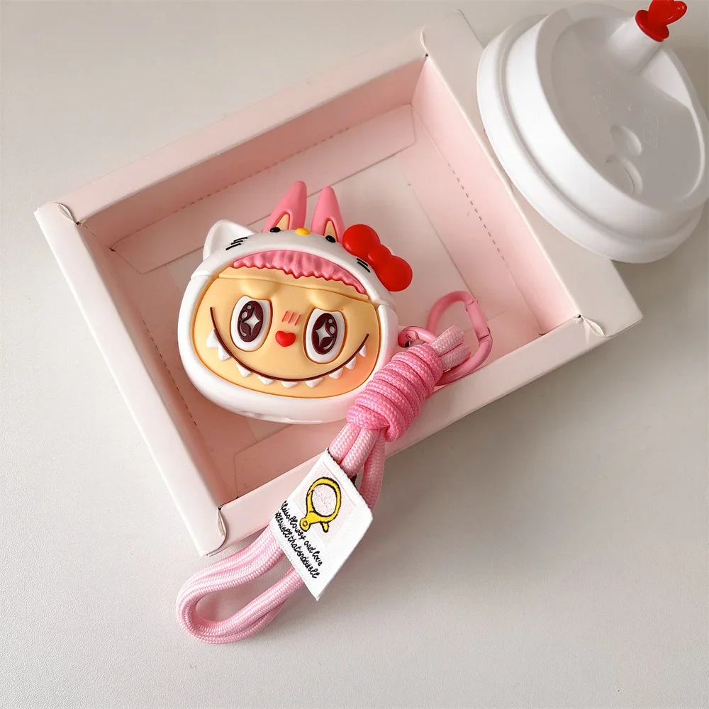 Sanrio Hello Kitty Labubus со шнурком для AirPods 1 2 3 4 Pro чехол наушников iPhone аксессуары Air Pod