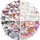50 шт. милые наклейки Kuromi s милые наклейки Hello Kitty для ноутбука наклейки для девочек Sanrio My Melody аниме наклейки s детские игрушки