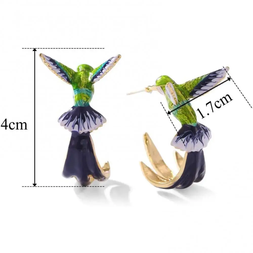 

Ear Rings Romantic Perfect Gift Jewelry Accessory Hummingbird Ear Studs Gift for Living Room