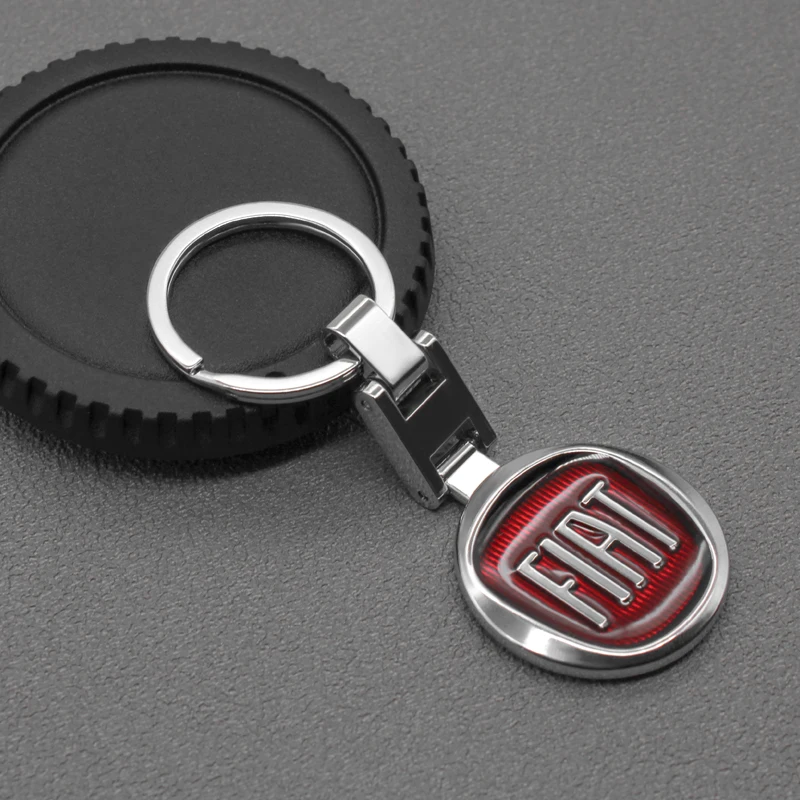 

Metal Car Badge Styling Keychain keyRing Accessories For FIAT 500 Ducato Grande Punto Bravo Abarth Panda Croma Viaggio Palio UNO