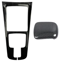 carbon fiber center console water cup holder frame decoration with car gear shift knob frame cover trim moldings