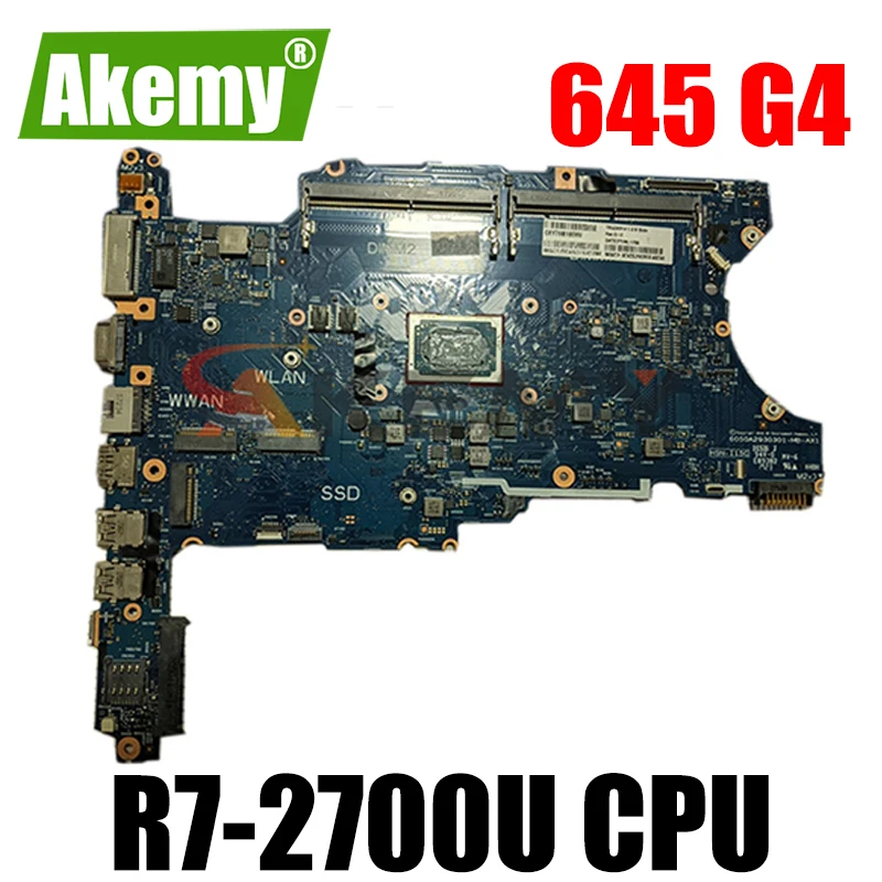 

For HP 645 G4 Laptop Motherboard L12802-001 6050A2930301-MB-A01 HSN-I15C R7-2700U CPU 100% working