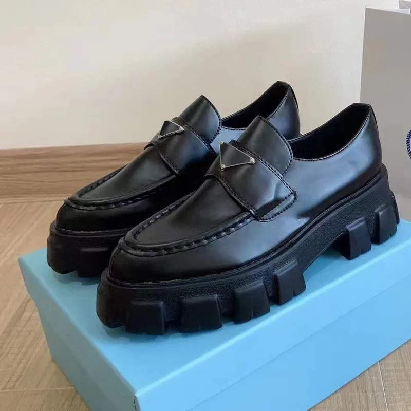 

2022 Luxury Brand Solid Platform Loafers For Women New Ladies Thick Bottom Height-Increasing Shoes Autumn Females Casual Shoes