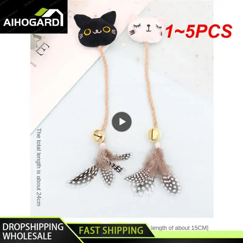 

1~5PCS Funny Cat Toy Feather Bell With Catnip Cat Animal Shape Doll Pet Hemp Rope Molar Rod Pet Kitten Supplies Teeth Chewing