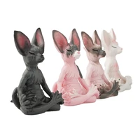 whimsical buddha cat figurine meditation yoga happy cat decor art sculptures outdoor garden statues figurines
