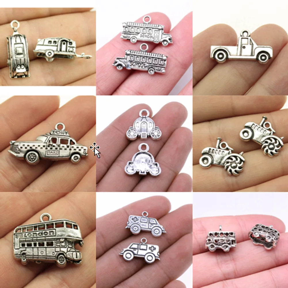 

Bulk Charms For Jewelry Making Kit Pendant Diy Jewelry Accessories School Bus Charms
