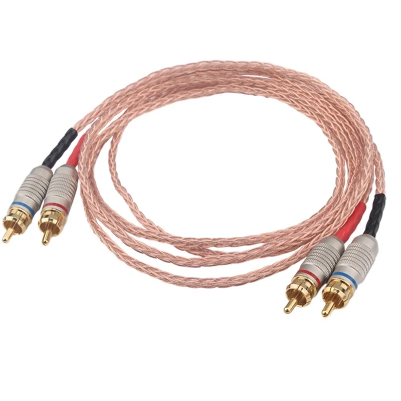 Пара кабелей RCA OCC посеребренный 8-жильный усилитель CD Plyaer HiFi аудио сигнальная