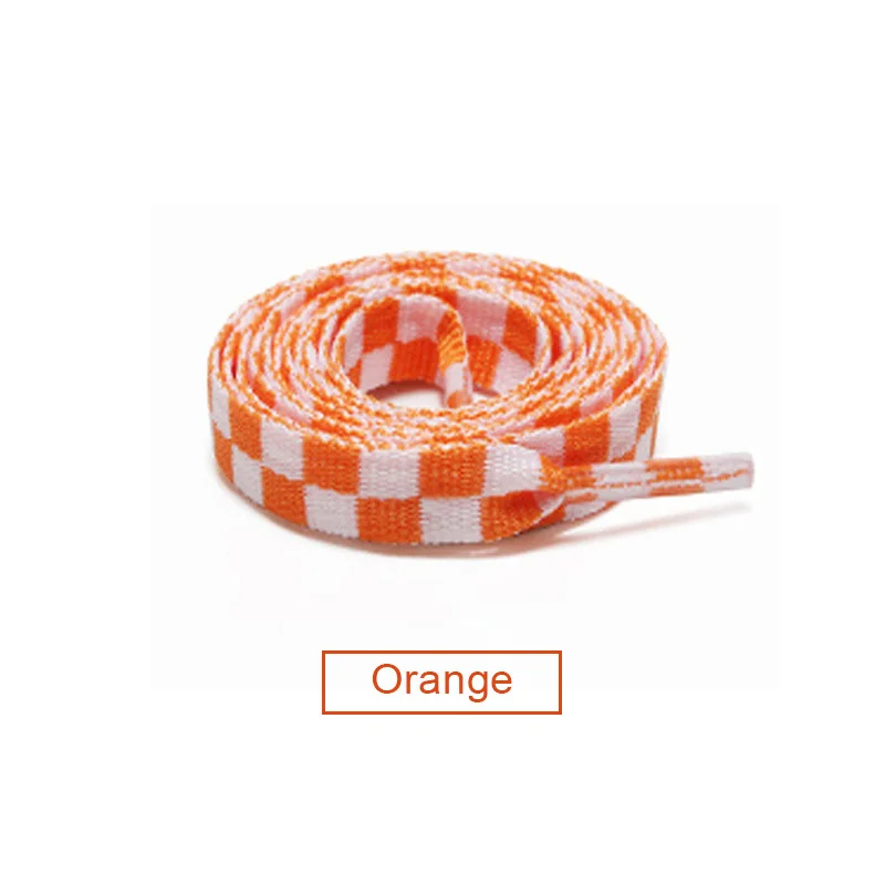 1 Pair Shoelace Fashion Sneaker Shoe Lace Colors Checkered Grid Flat Shoelaces Shoestring Printing Ribbons Shoelaces Lacing