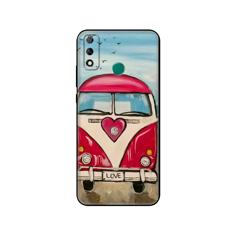 Черный чехол из ТПУ для Huawei Y9S Y6S Y8S Y5P Y7P Y8P Y5 lite Prime 2018 Y6 2019 классический винтажный