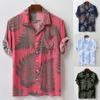 2022 summer mens short sleeve hawaiian shirts casual loose buttons colorful print fashion summer shirts