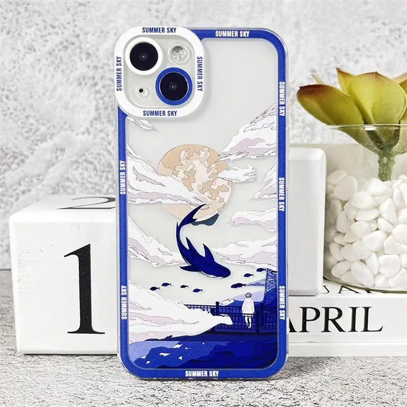 Чехол с аниме пейзажем для Xiaomi Redmi Note 12 4G 11 10 13 Pro Plus 9S 10S 12S 11S 13C 12C 9 A1 A2 9A 9C чехол