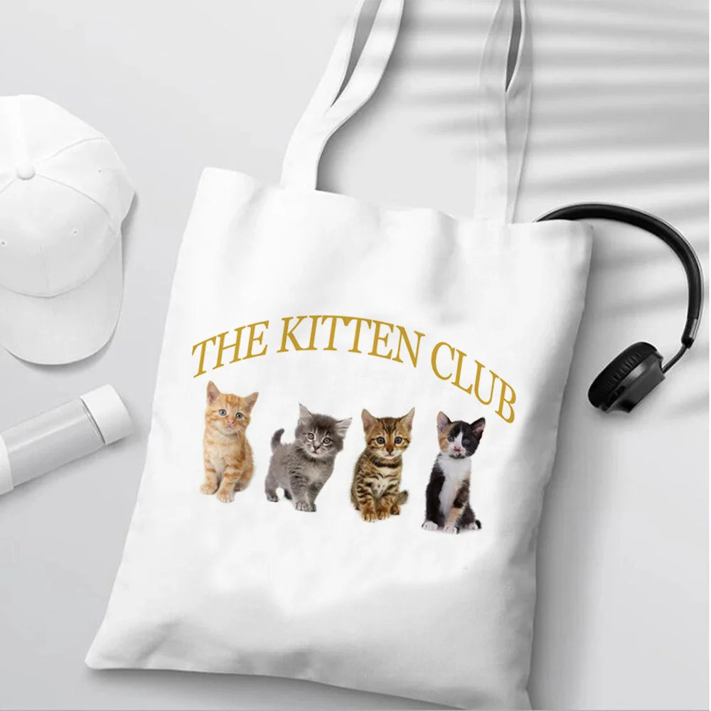 

The Kitten Club shopping bag handbag bolsa recycle bag bolsas de tela canvas jute bag bag sacola fabric cabas