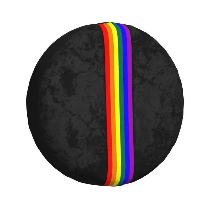 

Distressed LGBTQ Pride Flag Stripe Spare Tire Cover for Mitsubishi Pajero LGBT Gay Lesbian 4WD 4x4 Trailer Car Wheel Protectors