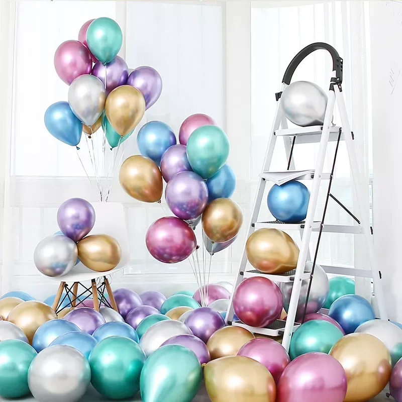 

20pcs 5/12 Inch Thick Chrome Metallic Gold Silver Green Purple Ballon Wedding Happy Birthday Pearl Latex Balloons Kid Toys
