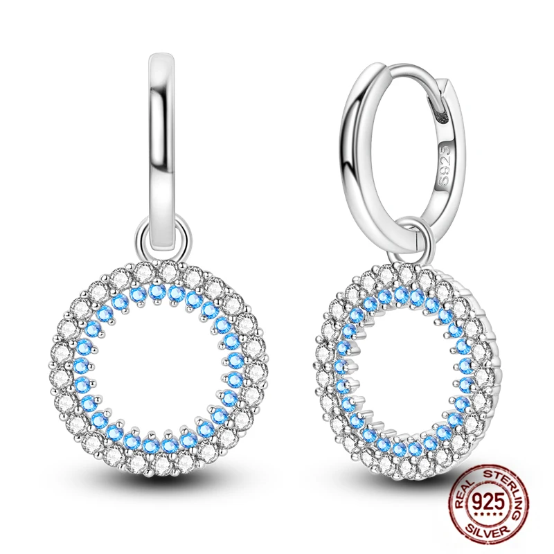 Серьги-кольца женские из серебра 925 пробы с бабочкой и злыми глазами