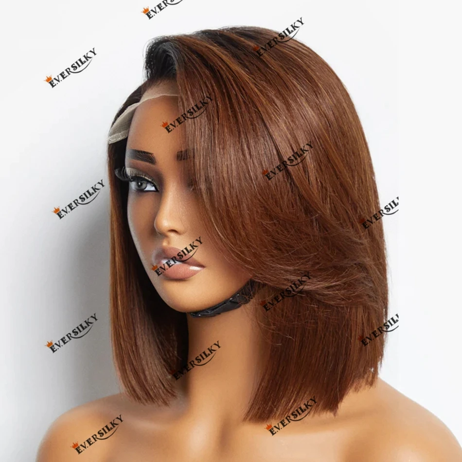 

100% человеческие волосы Remy, Боб, шелковистые прямые 13x 6, парик на сетке спереди для женщин, боковая челка, натуральная линия волос, искусственные передние парики на сетке