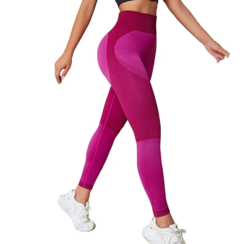 LUOYIYANG Stripe Women's Leggings Gym Booty Lifting Sports for Women Seamless Yoga Pants Fitness Workout 2023 Clothing