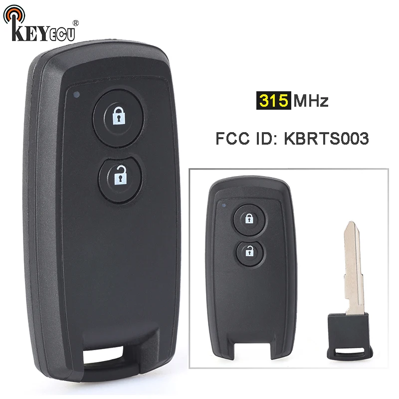 

KEYECU 315MHz ID46 Chip FCC ID: KBRTS003 2 Button Keyless Remote Key Fob for Suzuki SX4 Grand Vitara Swift 2007-2011 HU133 Blade