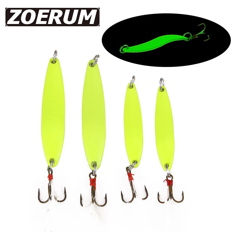 

Glow Fishing Lure Jigging Spoons For Lake Trout Metal Vib Spinner Bait Trolling 5g/7g/10g/13g Wobbler Blades Lure Spoon For Pike