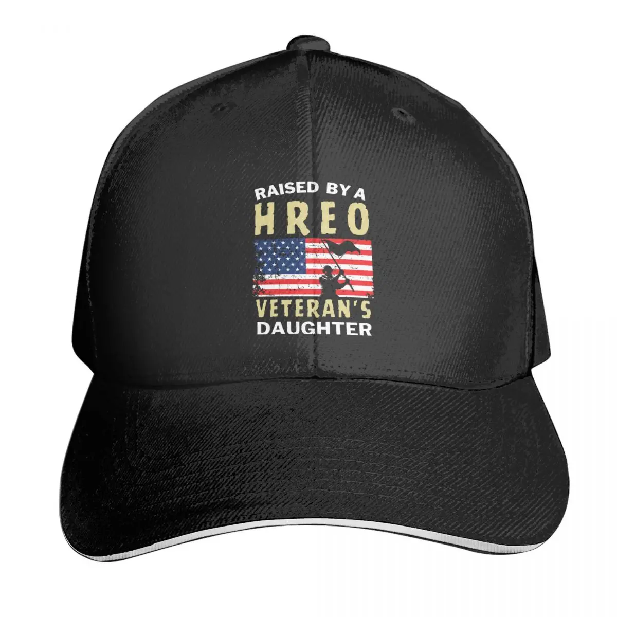 

Raised By Hero Veteran's Daughter Casquette, Polyester Cap Retro Moisture Wicking Nice Gift