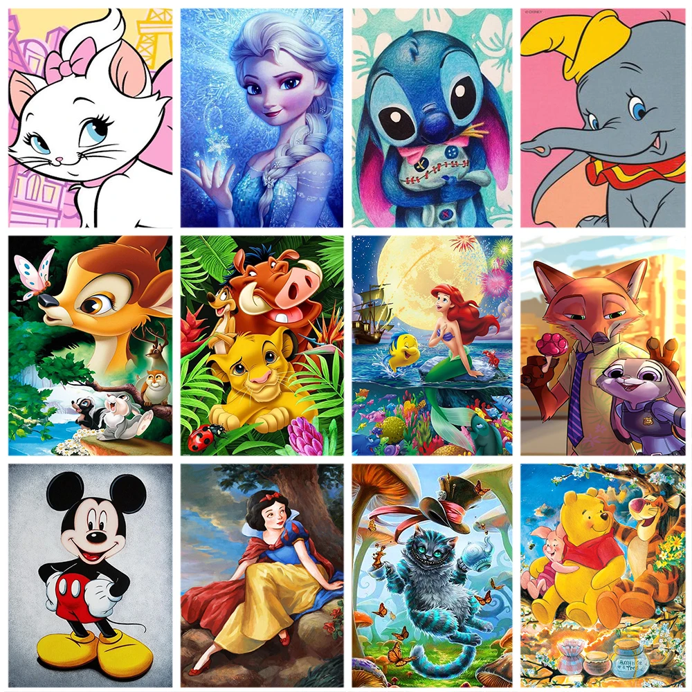 

5D Diamond Painting Disney Princess The Lion King Full Mosaic Embroidery Cross Stitch Kits Rhinestone Pictures Home Decor