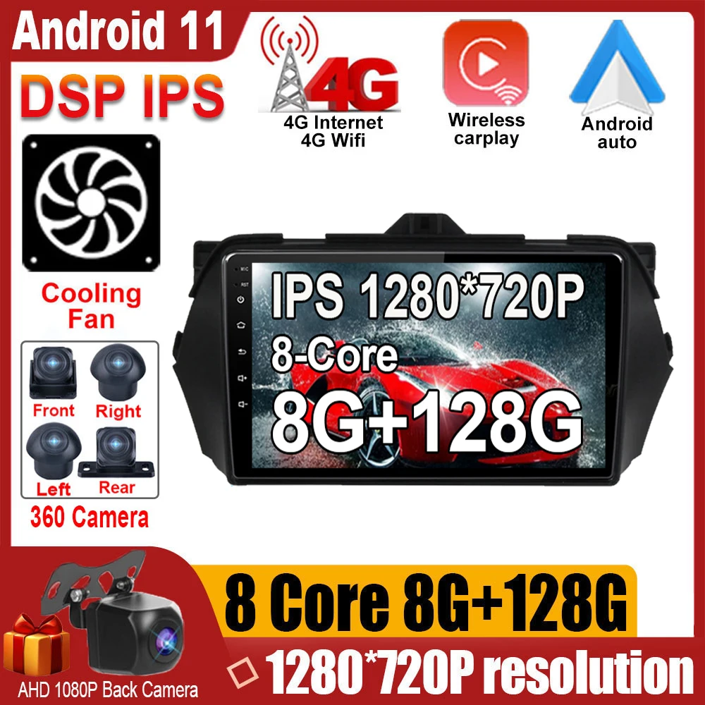 

9" Touch Screen Headunit Android 11 For Suzuki Alivio 2015 2016 2017 2018 Car Radio Stereo Multimedia Player GPS Navigation Wifi