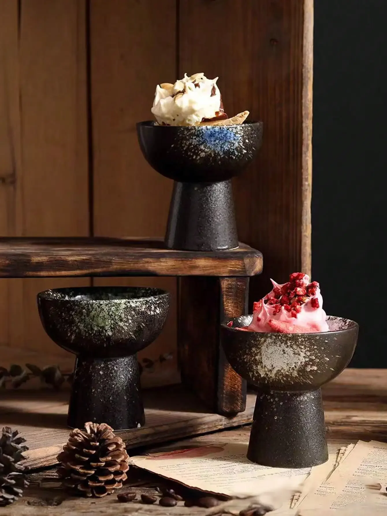 150 Мл Креативная Керамическая Миска Для Десерта Винтажная Чашка Мороженого В