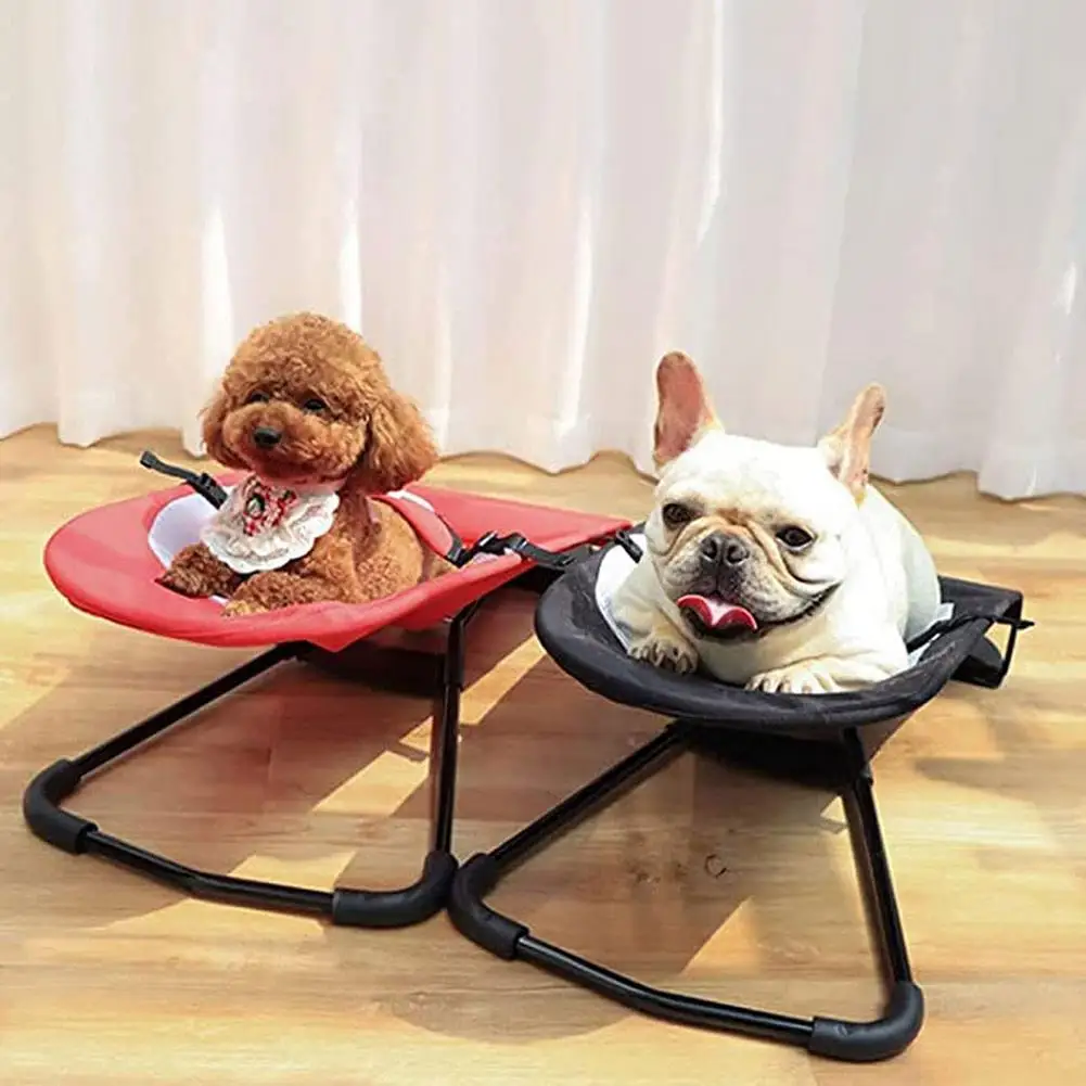 

Pet Rocking Chair Portable Folding Adjustable Carbon Steel Spring Recliner Pet Supplies For Dogs Cats