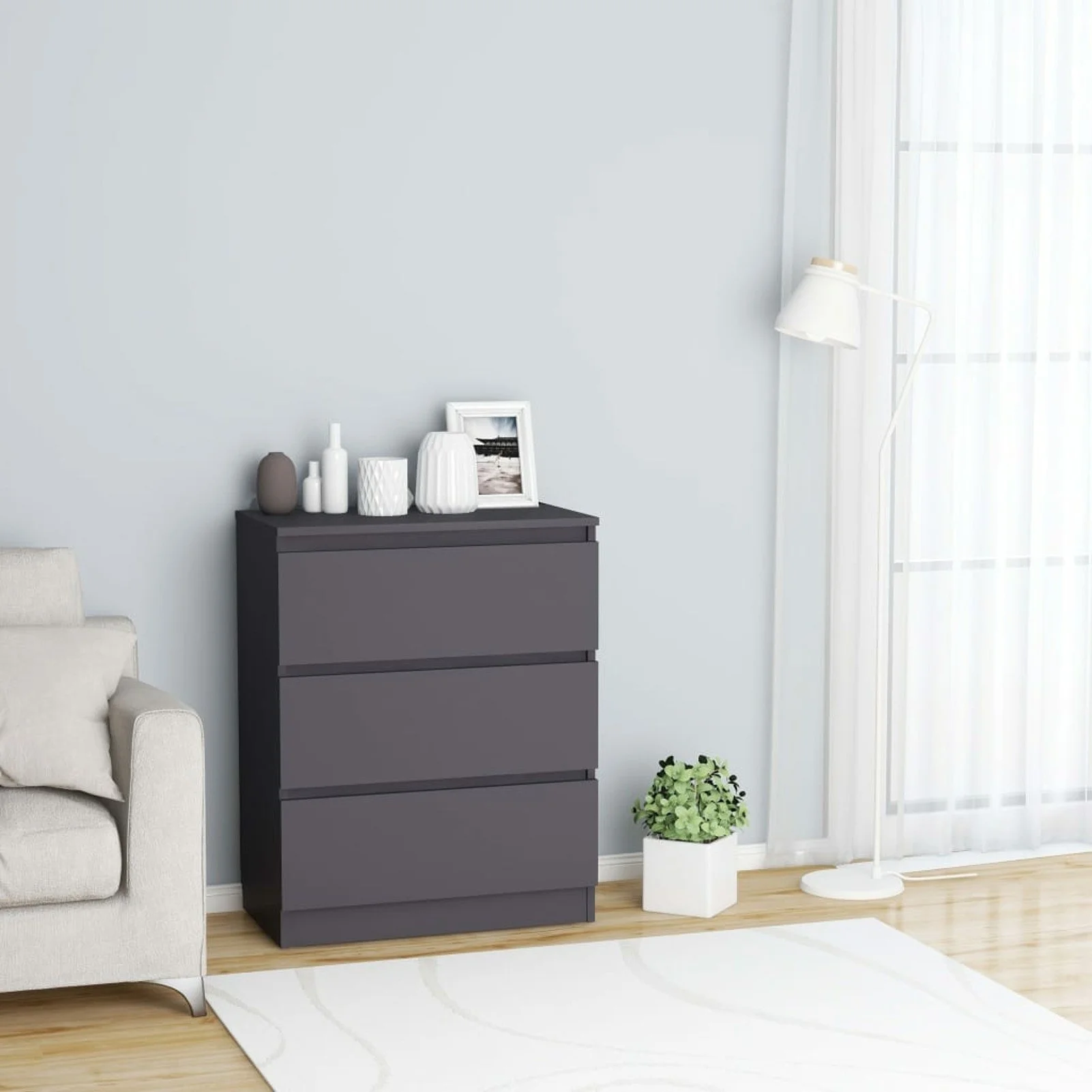 Sideboard Gray 23.6"x13.8"x29.9" Chipboard