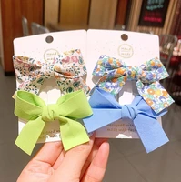 2pcsset cute hair bow with clip baby girls hair clip sweet barrettes cartoon colorful hair pins fashion hair accessories