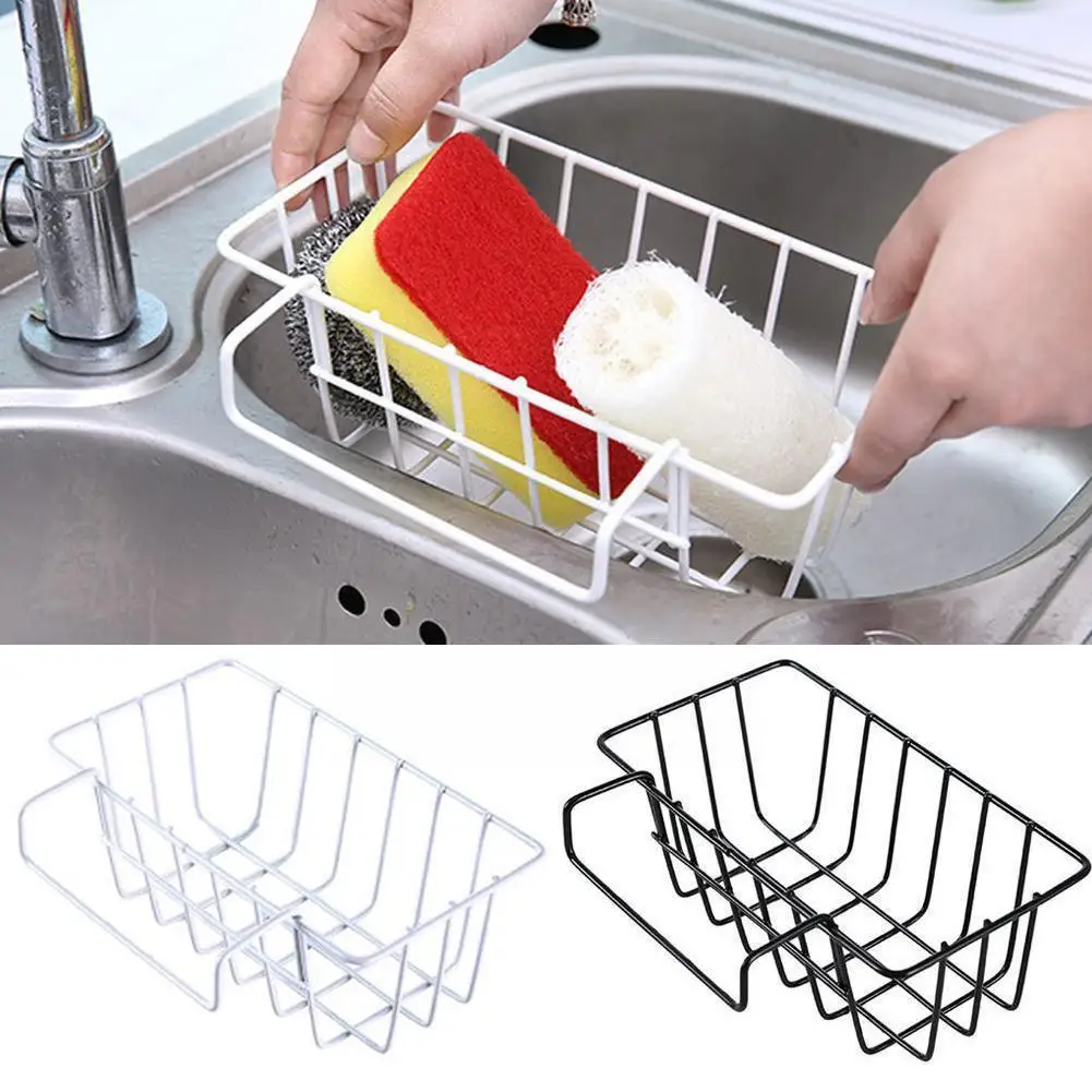

New 304 Steel Soap Drainer Rack Sink Caddy Home Kitchen Holder Brush Sponge Rack Basket Rack Storage Hanging Drain P1O8