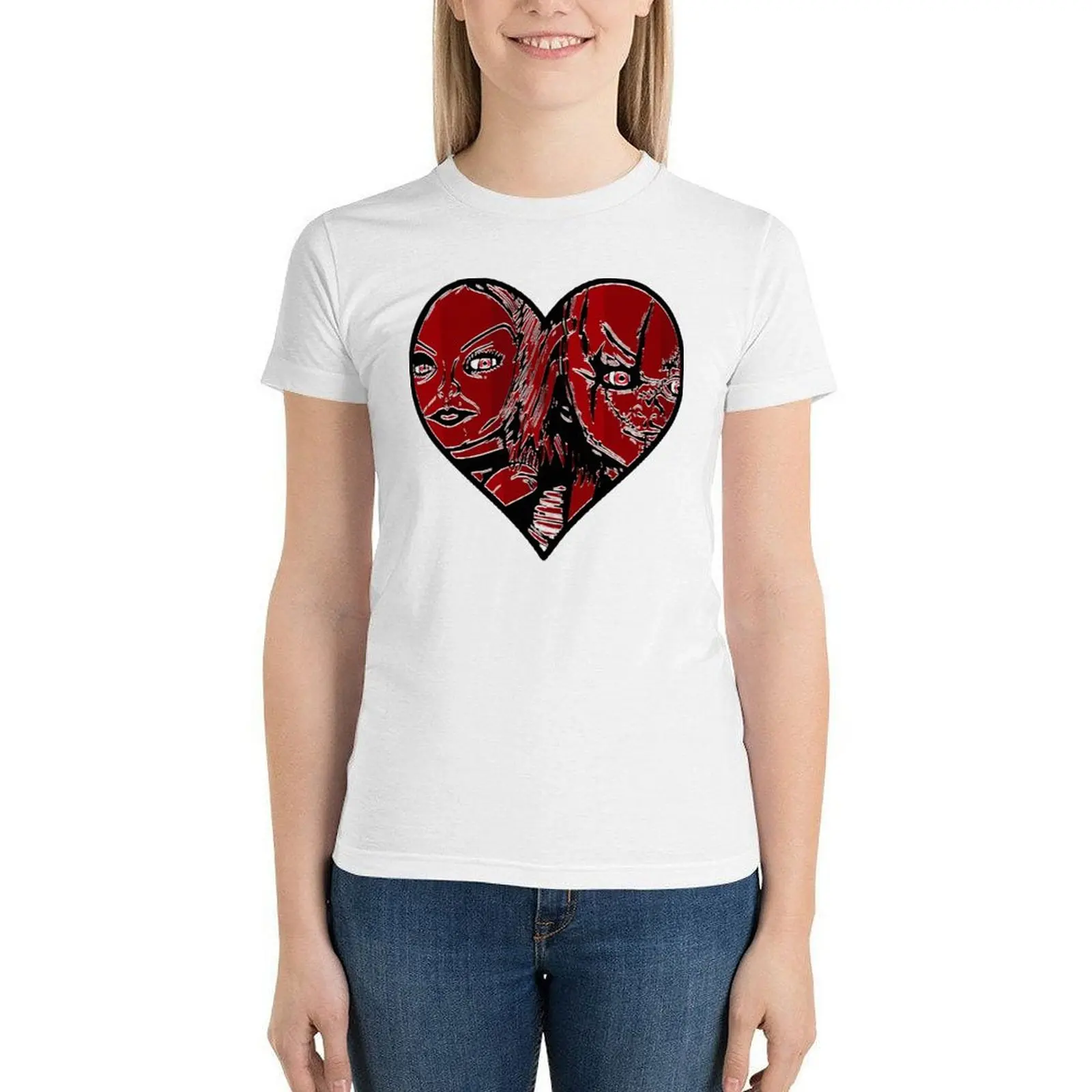

Chucky And Tiffany Love T Shirt Tv Printed Woman T-Shirt Trendy Short Sleeve Cotton Tshirt