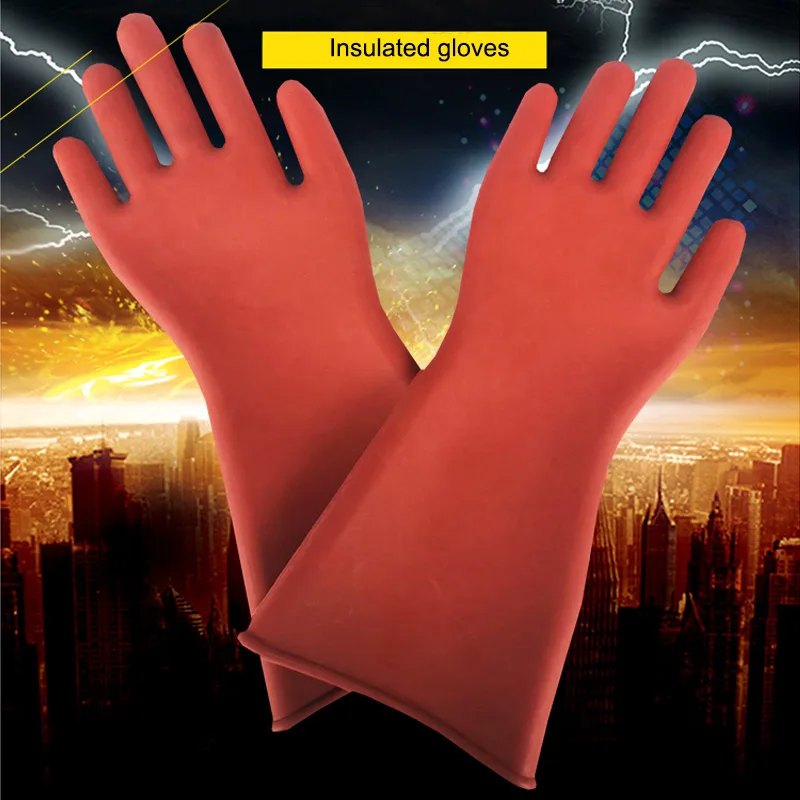 

Изоляционные перчатки для дома 12 кВ, Высоковольтные электрические противоударные резиновые перчатки для дома с защитой от утечки труда
