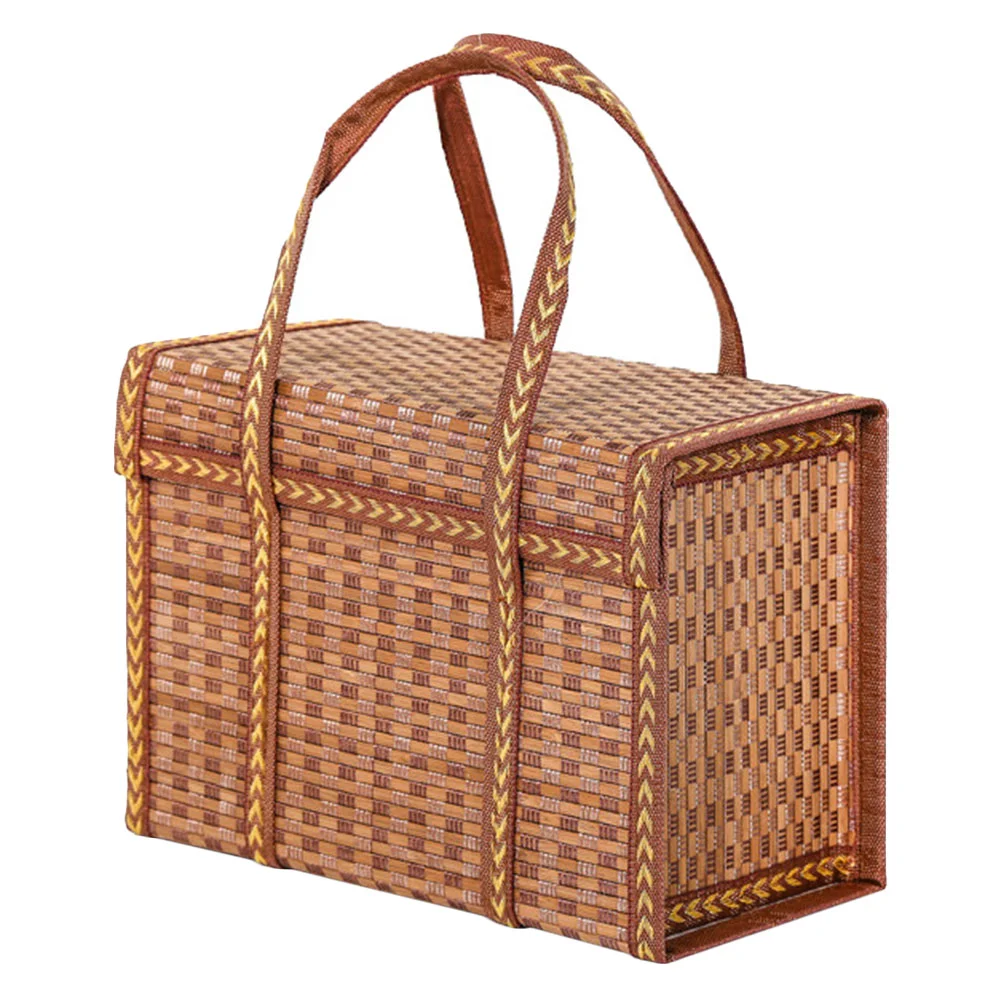 

Basket Baskets Storage Picnic Organizing Woven Wicker Easter Egg Fruit Sundries Straw Handmade Bread Bamboo Rattan Holder